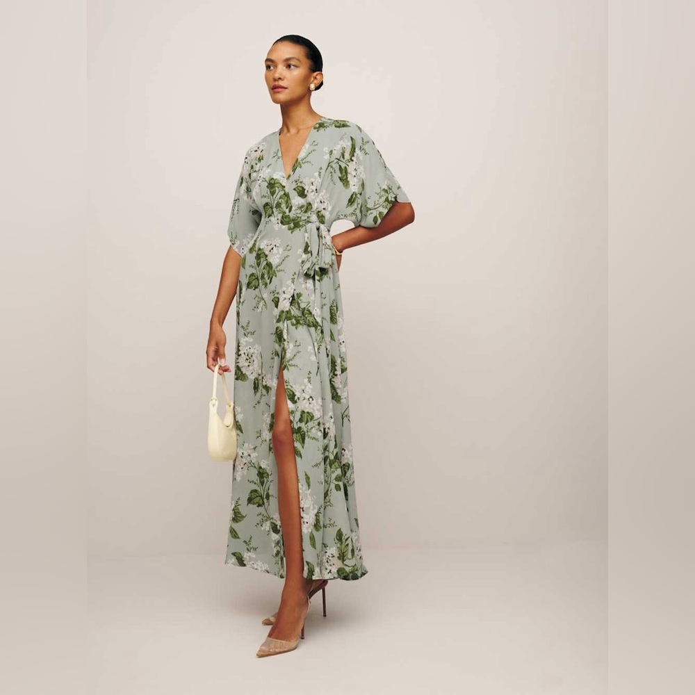 Reformation Floral Green Maxi Dress